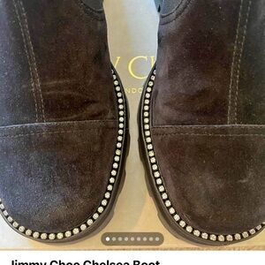 Jimmy Choo Dark Brown Studded Boots